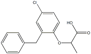 2-(2-benzyl-4-chlorophenoxy)propanoic acid Struktur