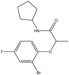 2-(2-bromo-4-fluorophenoxy)-N-cyclopentylpropanamide Struktur