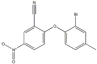 2-(2-bromo-4-methylphenoxy)-5-nitrobenzonitrile Struktur