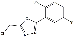 2-(2-bromo-5-fluorophenyl)-5-(chloromethyl)-1,3,4-oxadiazole Struktur