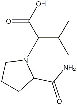 2-(2-carbamoylpyrrolidin-1-yl)-3-methylbutanoic acid Struktur