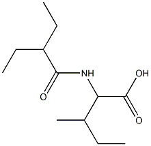 2-(2-ethylbutanamido)-3-methylpentanoic acid Struktur