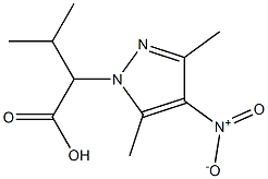 2-(3,5-dimethyl-4-nitro-1H-pyrazol-1-yl)-3-methylbutanoic acid Struktur