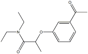 2-(3-acetylphenoxy)-N,N-diethylpropanamide Struktur