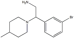 2-(3-bromophenyl)-2-(4-methylpiperidin-1-yl)ethanamine Struktur