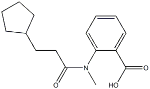 2-(3-cyclopentyl-N-methylpropanamido)benzoic acid Struktur