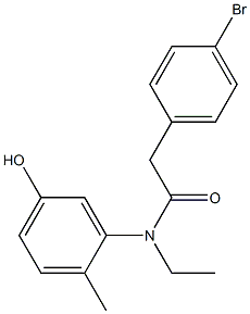 2-(4-bromophenyl)-N-ethyl-N-(5-hydroxy-2-methylphenyl)acetamide Struktur