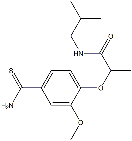 2-(4-carbamothioyl-2-methoxyphenoxy)-N-(2-methylpropyl)propanamide Struktur