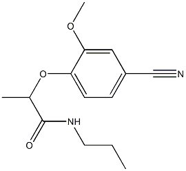 2-(4-cyano-2-methoxyphenoxy)-N-propylpropanamide Struktur