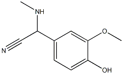 2-(4-hydroxy-3-methoxyphenyl)-2-(methylamino)acetonitrile Struktur