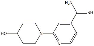 2-(4-hydroxypiperidin-1-yl)pyridine-4-carboximidamide Struktur