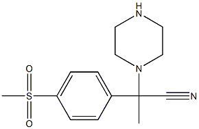 2-(4-methanesulfonylphenyl)-2-(piperazin-1-yl)propanenitrile Struktur