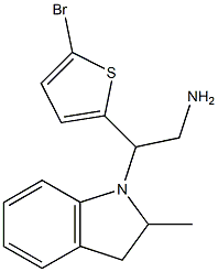 2-(5-bromothien-2-yl)-2-(2-methyl-2,3-dihydro-1H-indol-1-yl)ethanamine Struktur