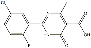 2-(5-chloro-2-fluorophenyl)-4-methyl-6-oxo-1,6-dihydropyrimidine-5-carboxylic acid Struktur