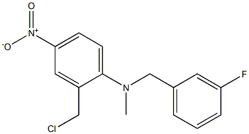 2-(chloromethyl)-N-[(3-fluorophenyl)methyl]-N-methyl-4-nitroaniline Struktur