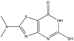 2-(dimethylamino)-5-mercapto[1,3]thiazolo[4,5-d]pyrimidin-7(6H)-one Struktur