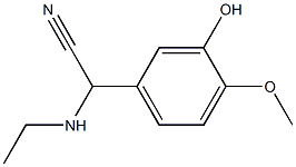 2-(ethylamino)-2-(3-hydroxy-4-methoxyphenyl)acetonitrile Struktur