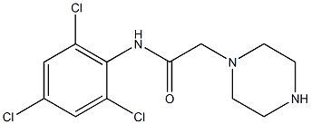 2-(piperazin-1-yl)-N-(2,4,6-trichlorophenyl)acetamide Struktur