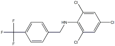 2,4,6-trichloro-N-{[4-(trifluoromethyl)phenyl]methyl}aniline Struktur