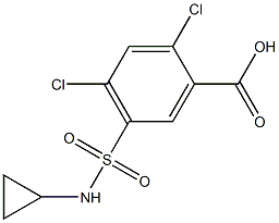 2,4-dichloro-5-(cyclopropylsulfamoyl)benzoic acid Struktur