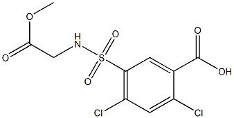 2,4-dichloro-5-[(2-methoxy-2-oxoethyl)sulfamoyl]benzoic acid Struktur