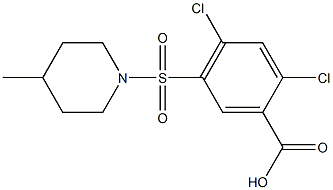 2,4-dichloro-5-[(4-methylpiperidine-1-)sulfonyl]benzoic acid Struktur