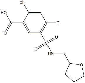 2,4-dichloro-5-[(oxolan-2-ylmethyl)sulfamoyl]benzoic acid Struktur