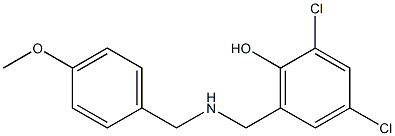 2,4-dichloro-6-({[(4-methoxyphenyl)methyl]amino}methyl)phenol Struktur