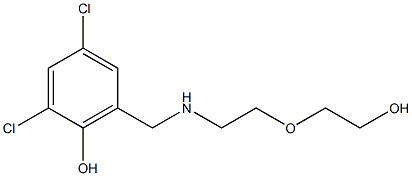 2,4-dichloro-6-({[2-(2-hydroxyethoxy)ethyl]amino}methyl)phenol Struktur