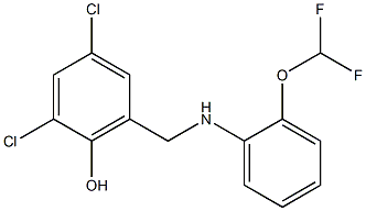 2,4-dichloro-6-({[2-(difluoromethoxy)phenyl]amino}methyl)phenol Struktur