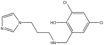 2,4-dichloro-6-({[3-(1H-imidazol-1-yl)propyl]amino}methyl)phenol Struktur