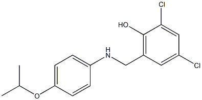 2,4-dichloro-6-({[4-(propan-2-yloxy)phenyl]amino}methyl)phenol Struktur