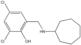 2,4-dichloro-6-[(cycloheptylamino)methyl]phenol Struktur