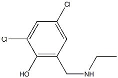 2,4-dichloro-6-[(ethylamino)methyl]phenol Struktur