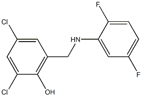 2,4-dichloro-6-{[(2,5-difluorophenyl)amino]methyl}phenol Struktur