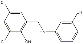 2,4-dichloro-6-{[(3-hydroxyphenyl)amino]methyl}phenol Struktur