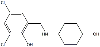 2,4-dichloro-6-{[(4-hydroxycyclohexyl)amino]methyl}phenol Struktur