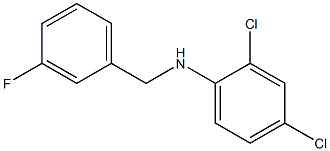 2,4-dichloro-N-[(3-fluorophenyl)methyl]aniline Struktur