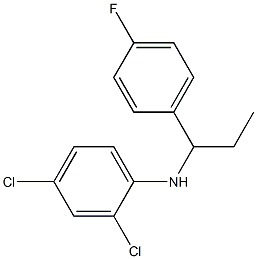 2,4-dichloro-N-[1-(4-fluorophenyl)propyl]aniline Struktur