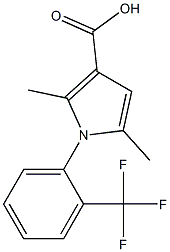 2,5-dimethyl-1-[2-(trifluoromethyl)phenyl]-1H-pyrrole-3-carboxylic acid Struktur