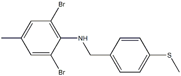 2,6-dibromo-4-methyl-N-{[4-(methylsulfanyl)phenyl]methyl}aniline Struktur