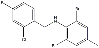 2,6-dibromo-N-[(2-chloro-4-fluorophenyl)methyl]-4-methylaniline Struktur