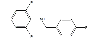 2,6-dibromo-N-[(4-fluorophenyl)methyl]-4-methylaniline Struktur