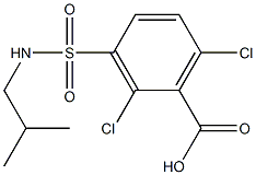 2,6-dichloro-3-[(2-methylpropyl)sulfamoyl]benzoic acid Struktur