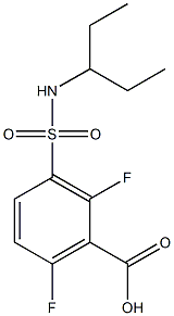 2,6-difluoro-3-(pentan-3-ylsulfamoyl)benzoic acid Struktur