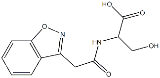 2-[(1,2-benzisoxazol-3-ylacetyl)amino]-3-hydroxypropanoic acid Struktur