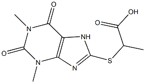 2-[(1,3-dimethyl-2,6-dioxo-2,3,6,7-tetrahydro-1H-purin-8-yl)thio]propanoic acid Struktur