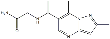 2-[(1-{2,7-dimethylpyrazolo[1,5-a]pyrimidin-6-yl}ethyl)amino]acetamide Struktur