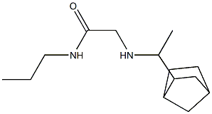 2-[(1-{bicyclo[2.2.1]heptan-2-yl}ethyl)amino]-N-propylacetamide Struktur