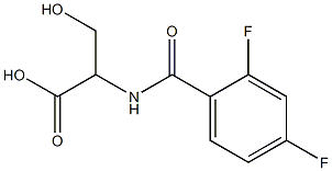 2-[(2,4-difluorobenzoyl)amino]-3-hydroxypropanoic acid Struktur